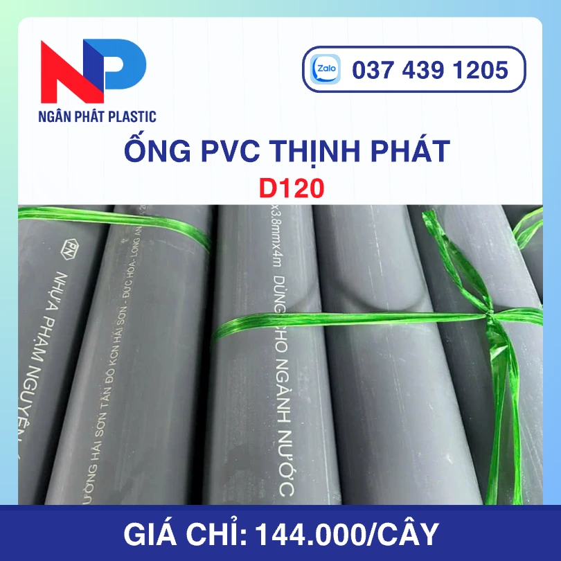 Ống Nhựa uPVC D120 Thịnh Phát